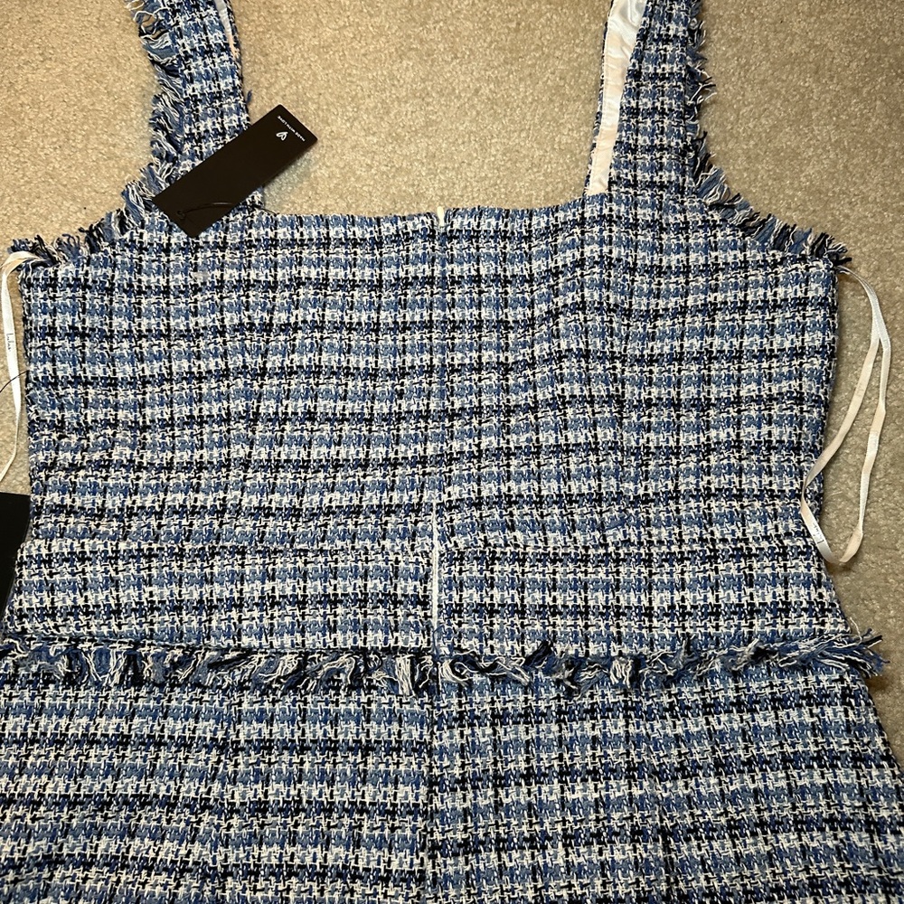 Lulus Dress - Women’s Size M - Blue - Tweed Midi Dress - Picture 8 of 11